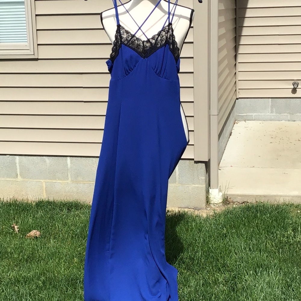 NWOT Finn and Clover Blue Slinky Gown